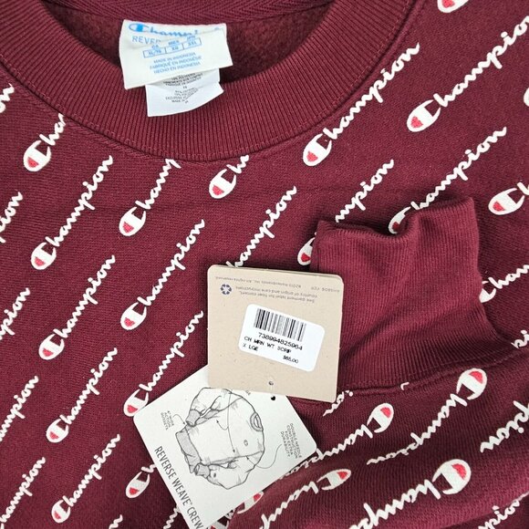 NWT Champion Sweatshirt All Over Print Men's Sz XL Reverse Weave $65 Long Sleeve - Picture 2 of 10